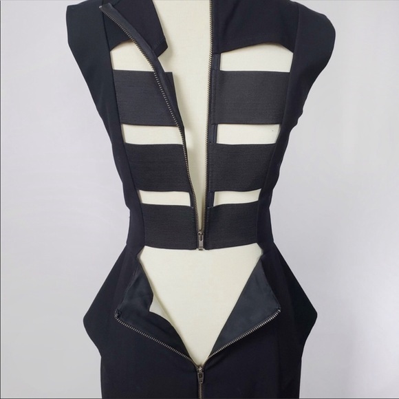 Michelle Mason Peplum Bandage Dress Size 0 - Picture 6 of 8